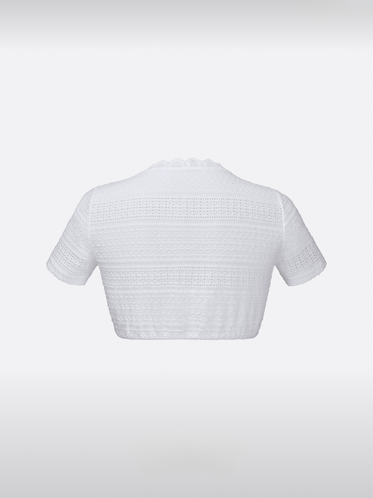 Dirndlbluse in Weiß Damen Rundhals